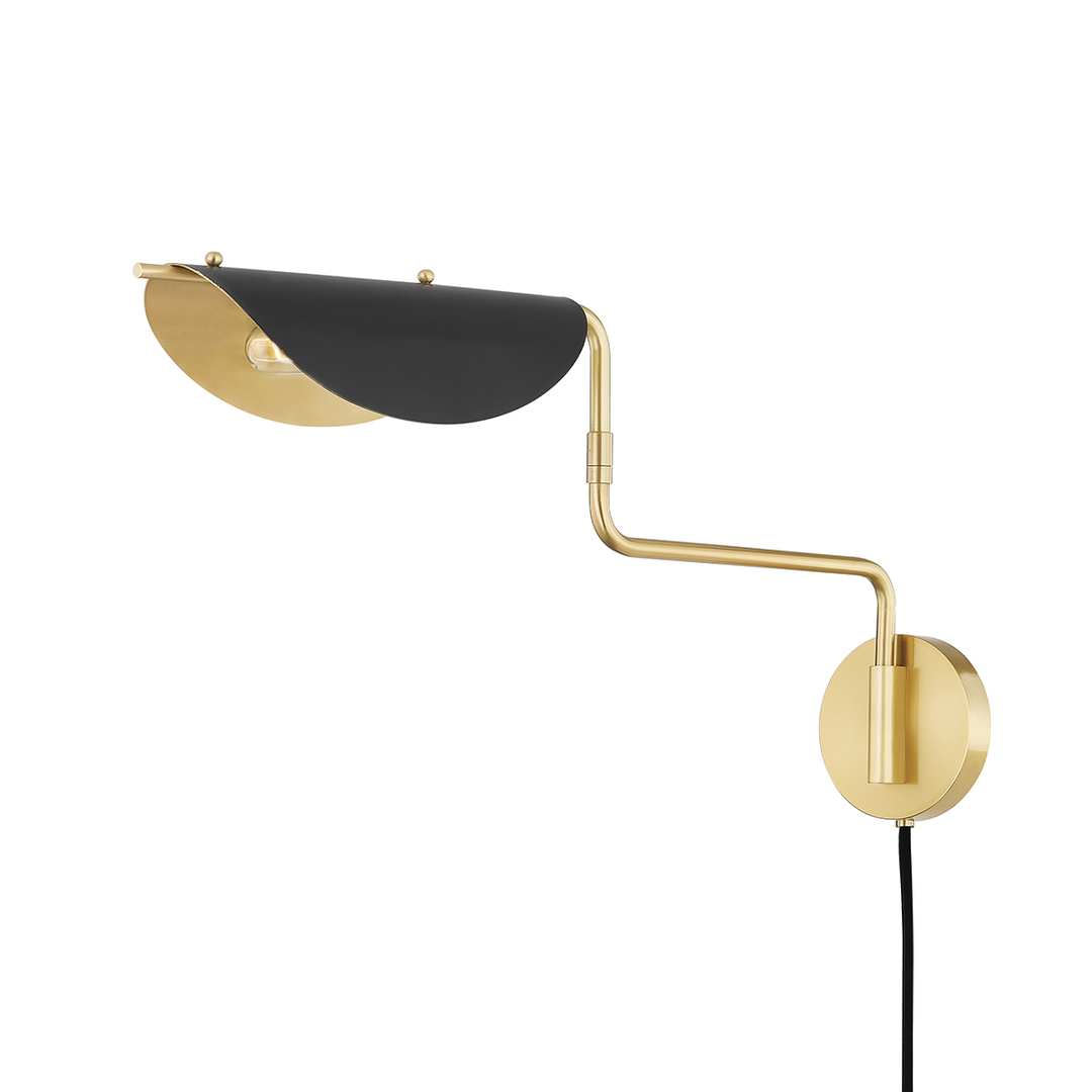 Hudson Valley Lighting SUFFIELD Plug-in Sconce Wall Sconces Hudson Valley Lighting Aged Brass/soft Black  