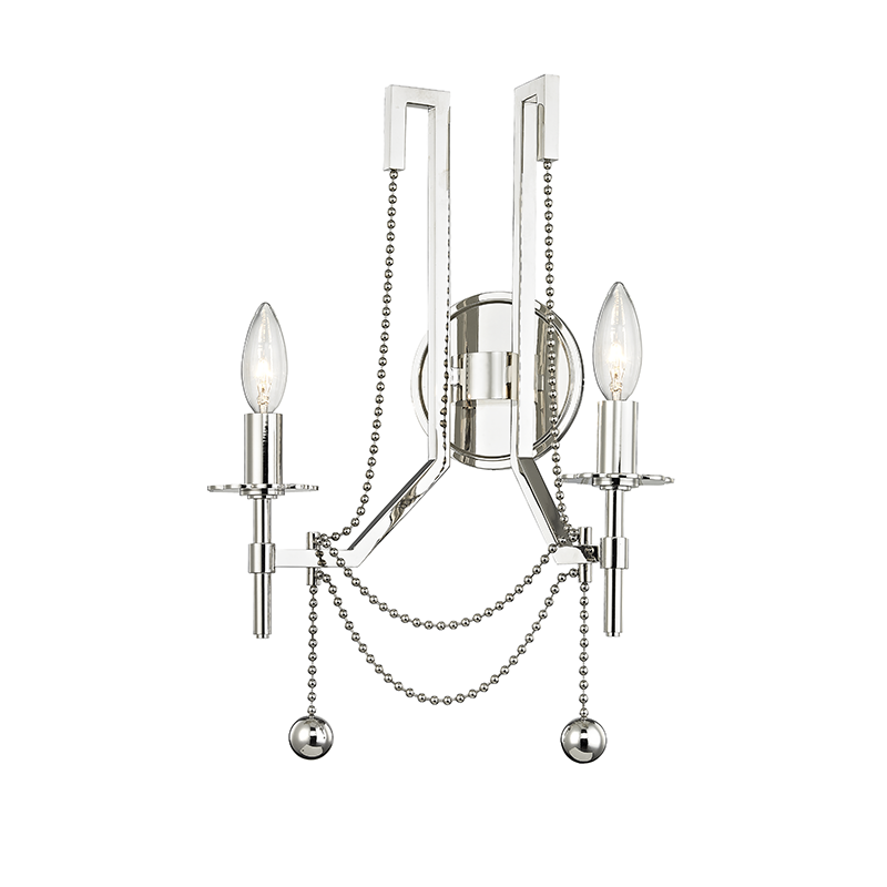 Hudson Valley Lighting Zariah Wall Sconce Sconce Hudson Valley Lighting Polished Nickel  