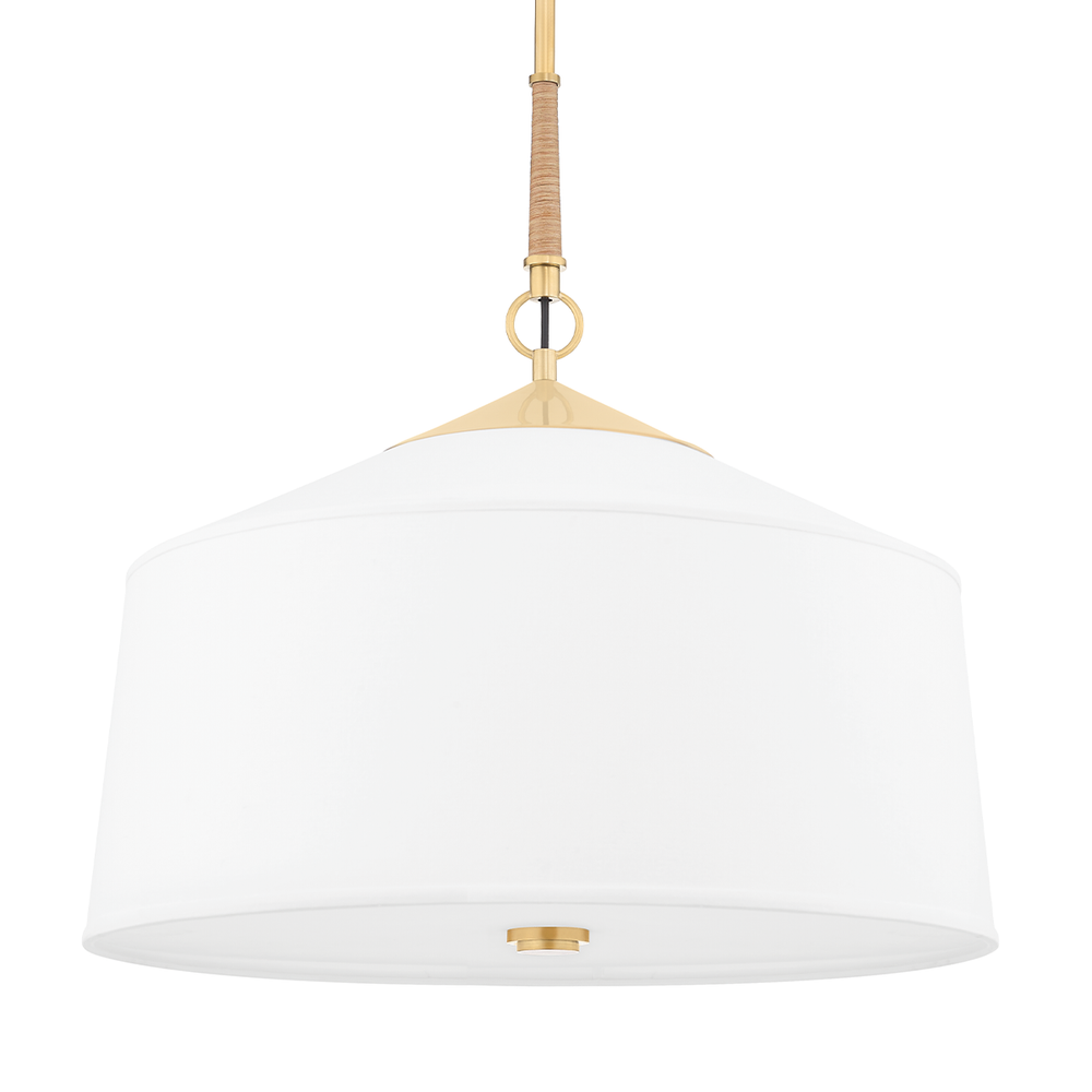 Hudson Valley Lighting White Plains Pendant Pendants Hudson Valley Lighting Aged Brass  