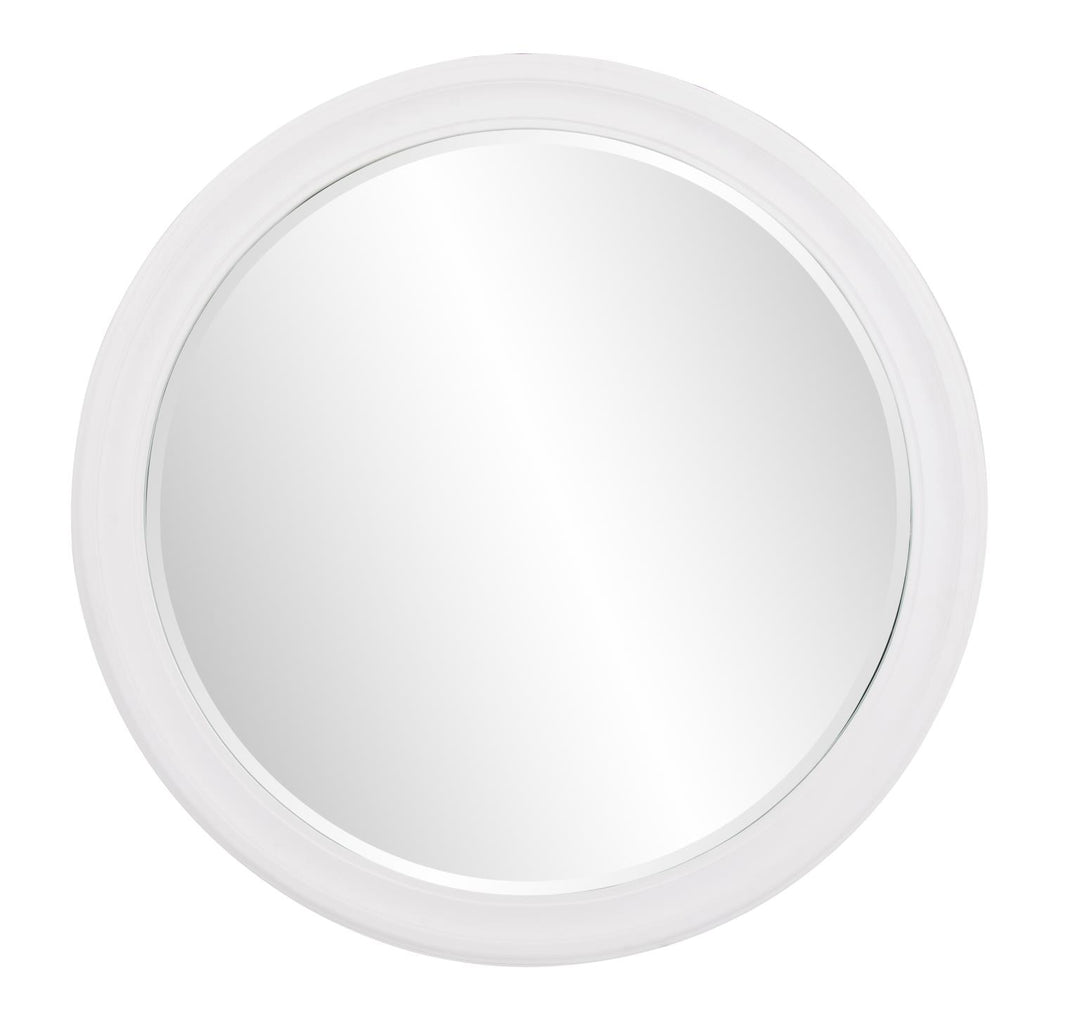 Howard Elliott Collection George Matte White Round Mirror Mirrors Howard Elliott Collection   