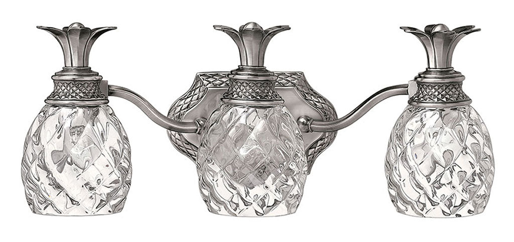 Hinkley Plantation Bath Bar Vanity Lights Hinkley Polished Antique Nickel 6.5x21.0x8.25 