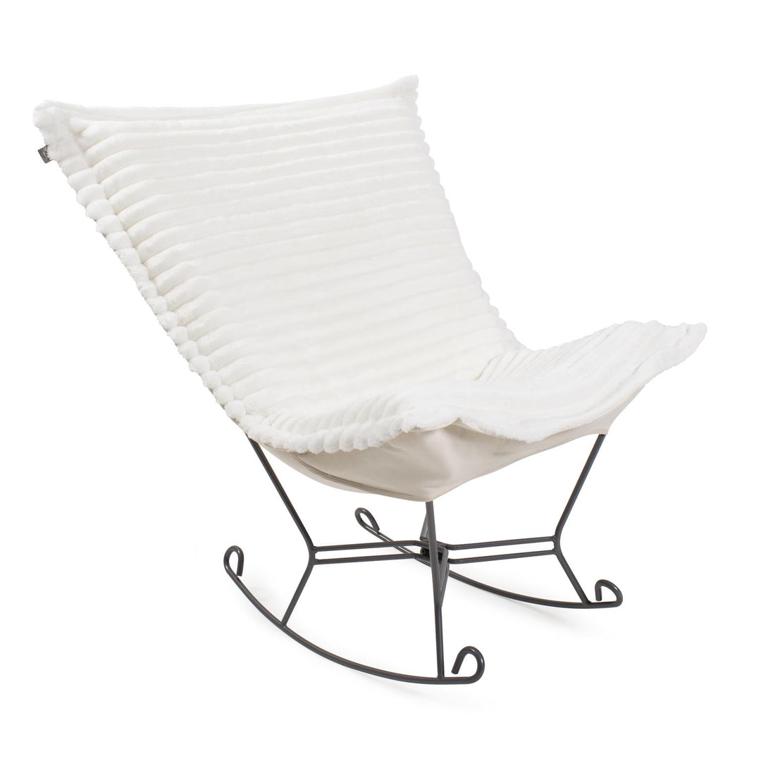 Howard Elliott Collection Puff Rocker  Shar Pei White/Natural Chairs Howard Elliott Collection   