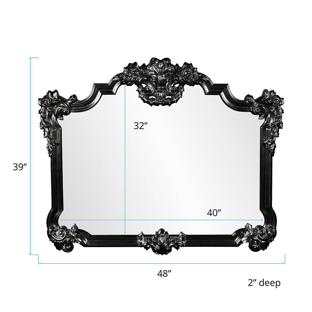 Howard Elliott Collection Avondale Mirror - Glossy Black Mirrors Howard Elliott Collection   