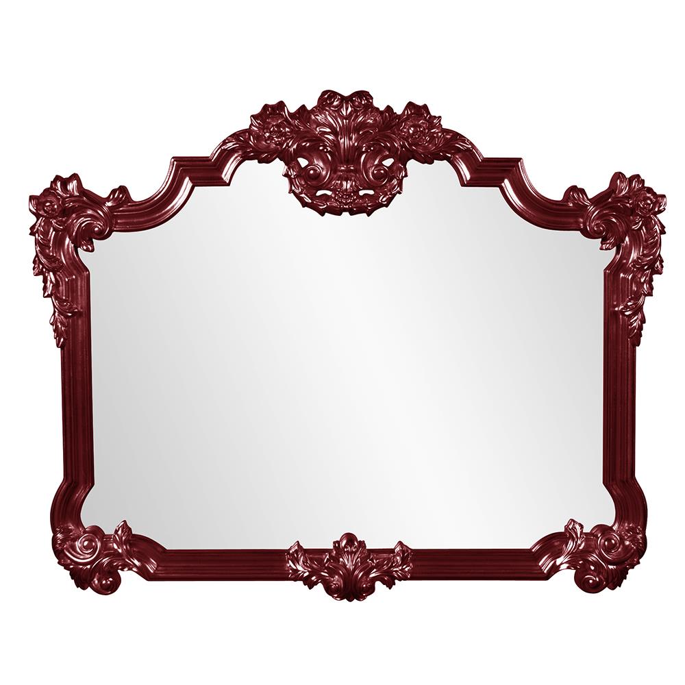 Howard Elliott Collection Avondale Mirror - Glossy Burgundy Mirrors Howard Elliott Collection   