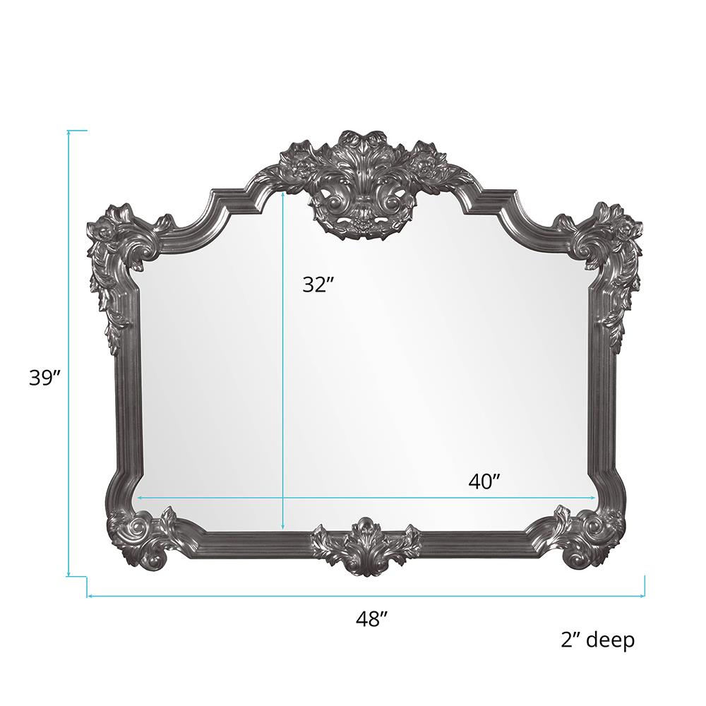 Howard Elliott Collection Avondale Mirror - Glossy Charcoal Mirrors Howard Elliott Collection   