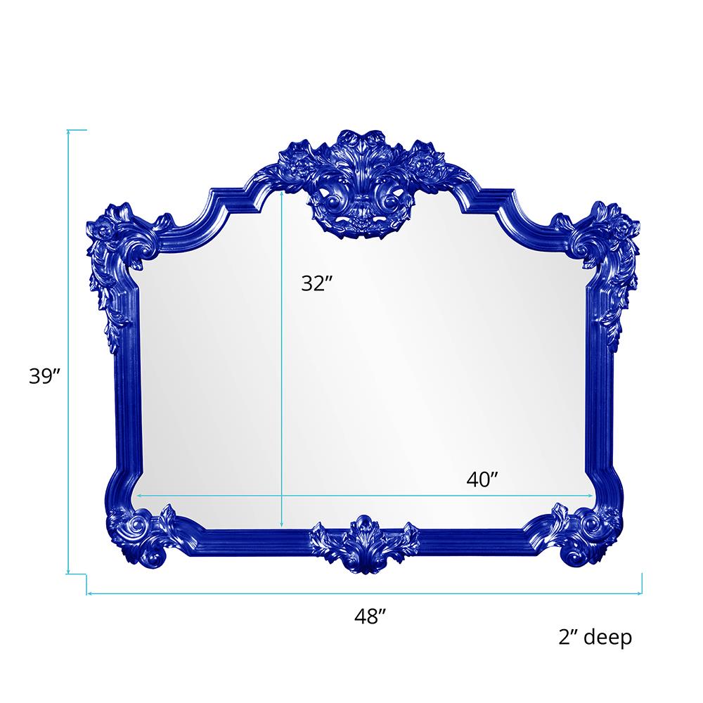 Howard Elliott Collection Avondale Mirror - Glossy Royal Blue Mirrors Howard Elliott Collection   