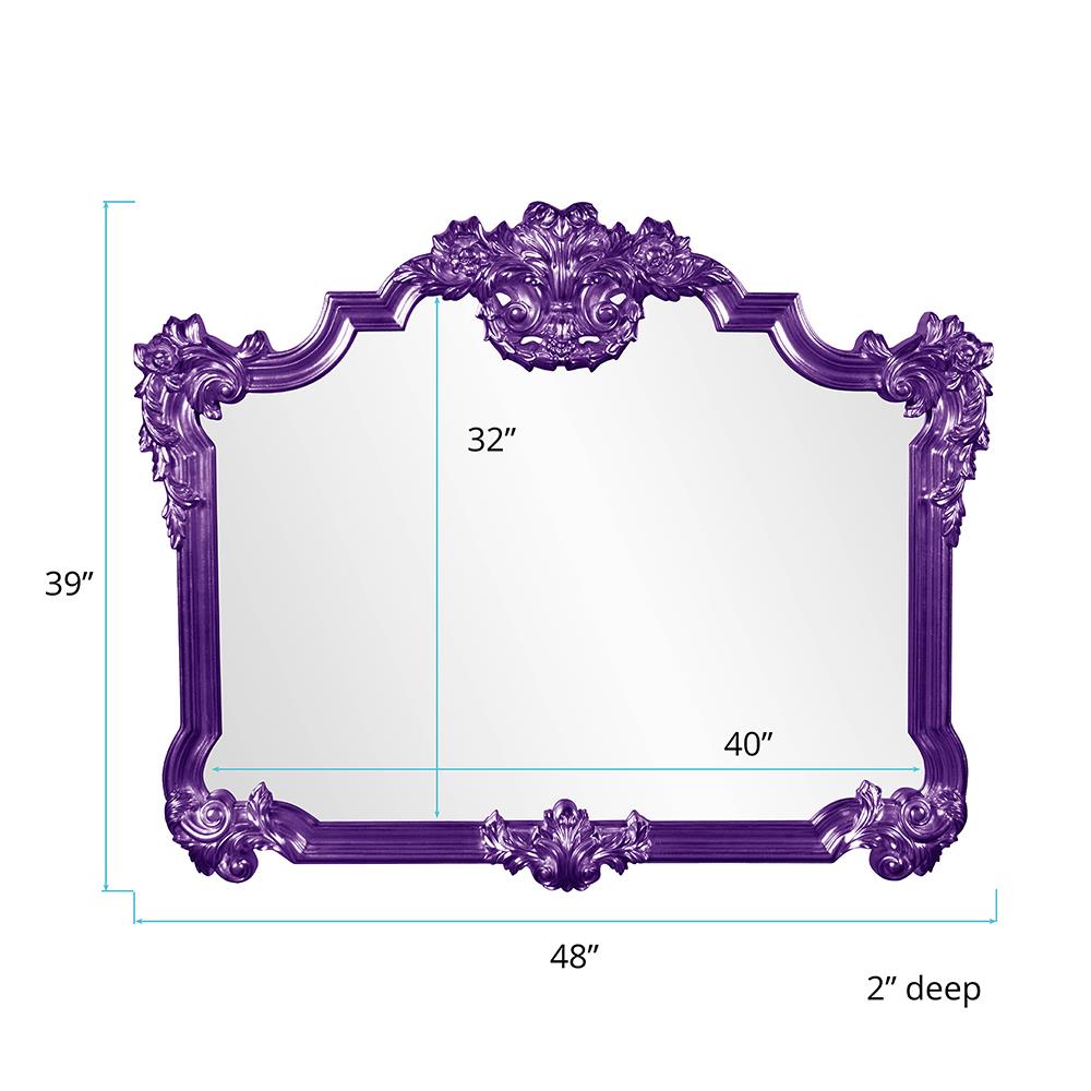 Howard Elliott Collection Avondale Mirror - Glossy Royal Purple Mirrors Howard Elliott Collection   