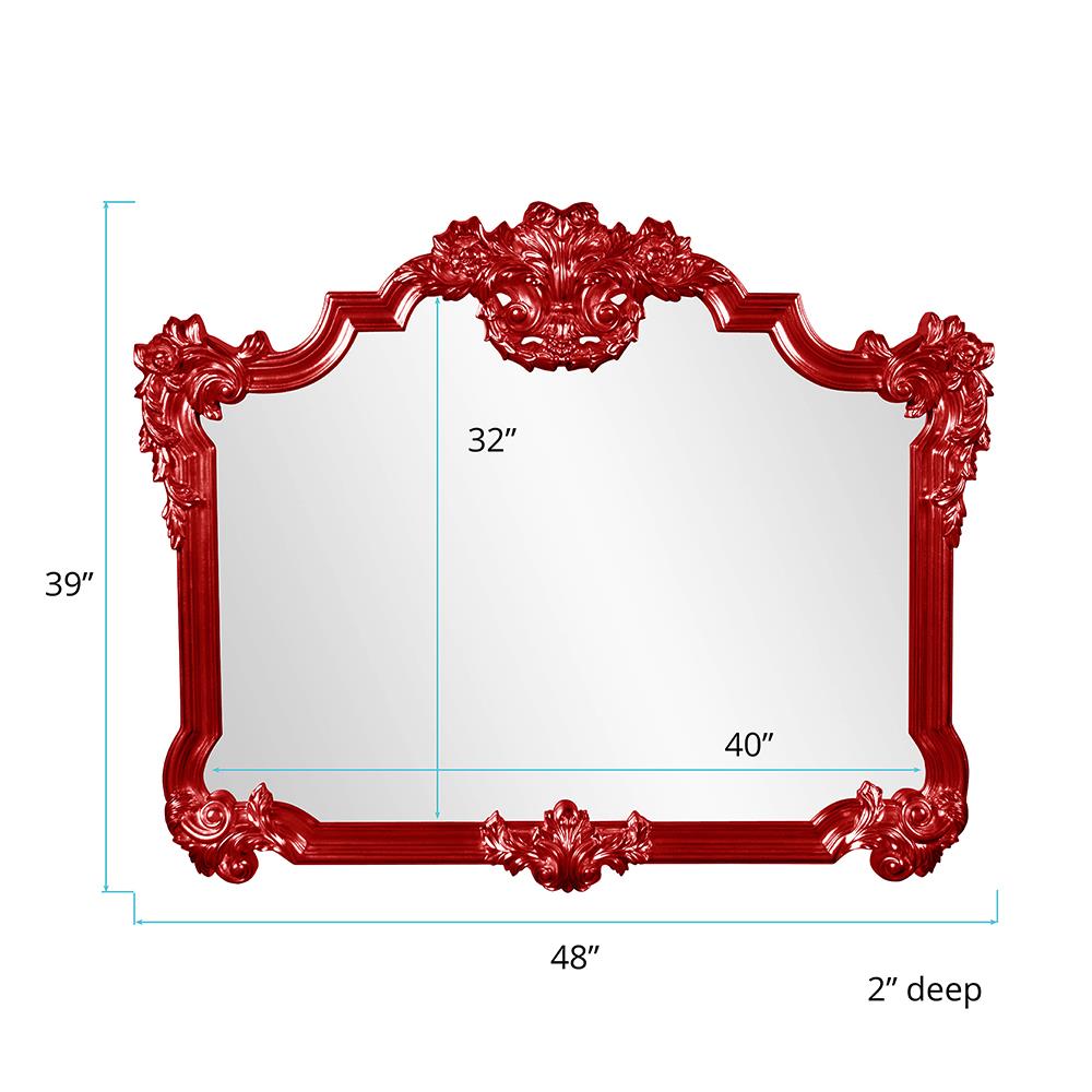 Howard Elliott Collection Avondale Mirror - Glossy Red Mirrors Howard Elliott Collection   