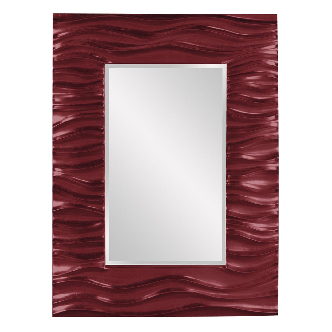 Howard Elliott Collection Zenith Mirror - Glossy Burgundy Mirrors Howard Elliott Collection   