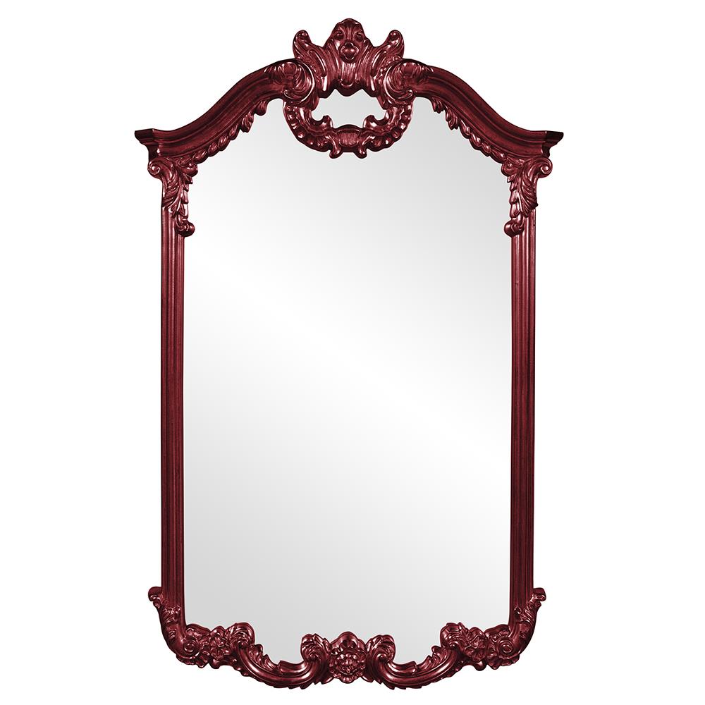 Howard Elliott Collection Roman Mirror - Glossy Burgundy Mirrors Howard Elliott Collection   