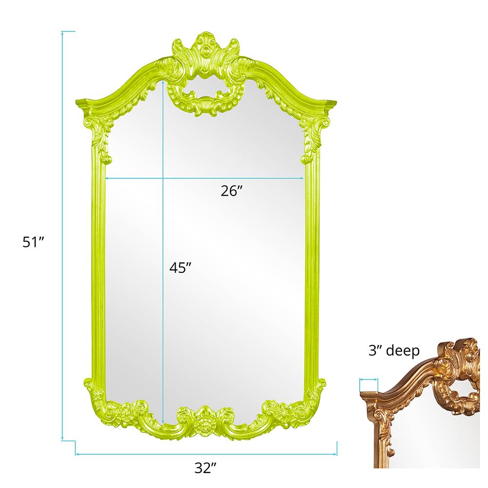 Howard Elliott Collection Roman Mirror - Glossy Green Mirrors Howard Elliott Collection   