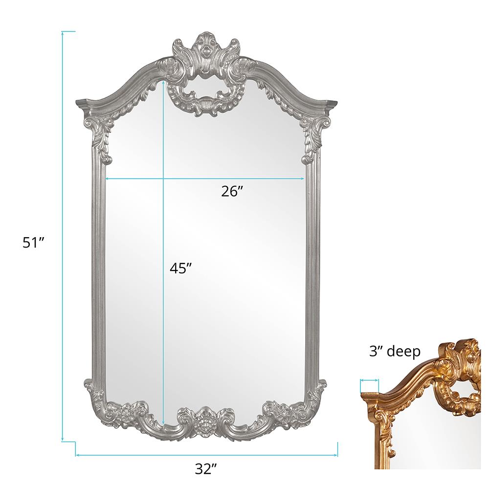 Howard Elliott Collection Roman Mirror - Glossy Nickel Mirrors Howard Elliott Collection   