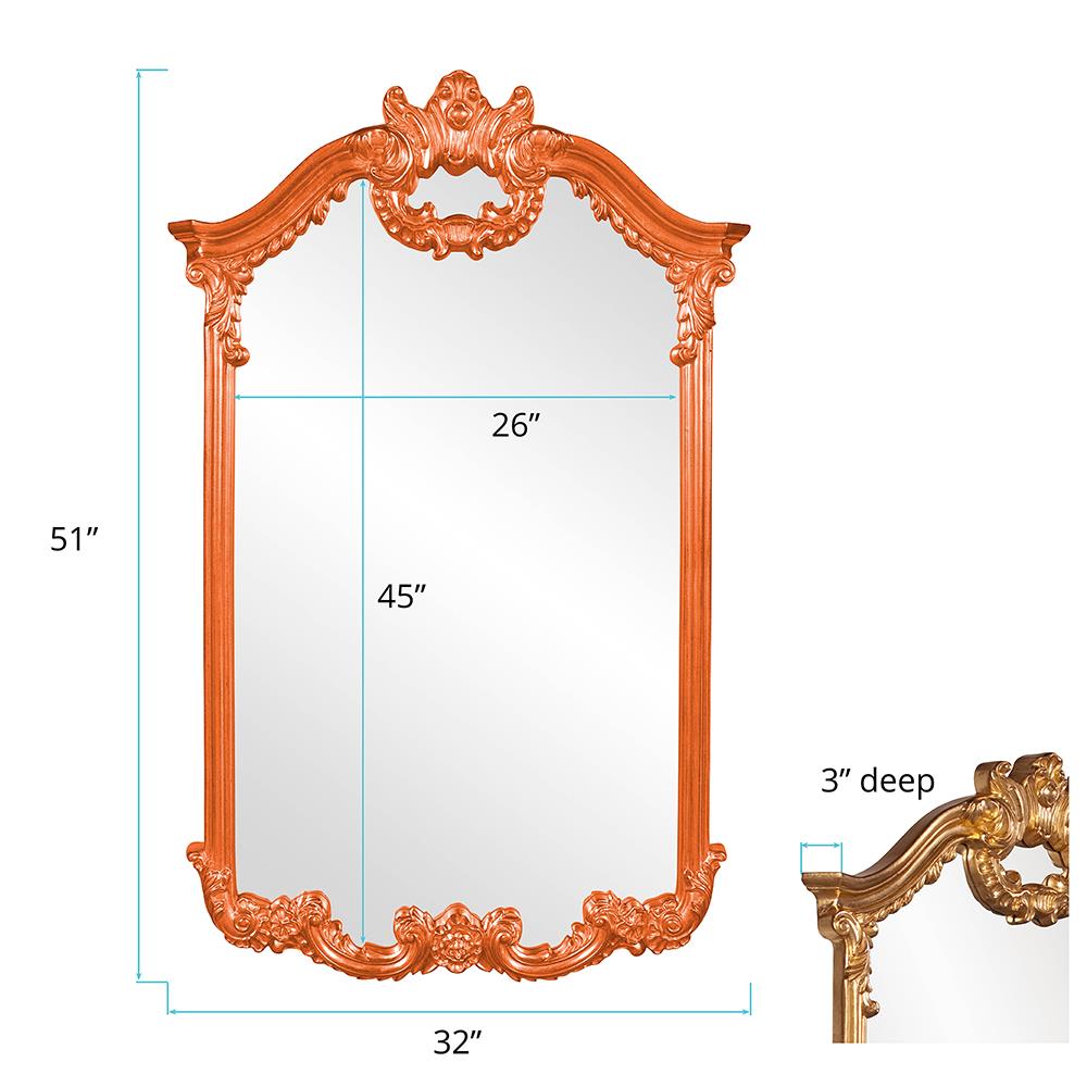 Howard Elliott Collection Roman Mirror - Glossy Orange Mirrors Howard Elliott Collection   