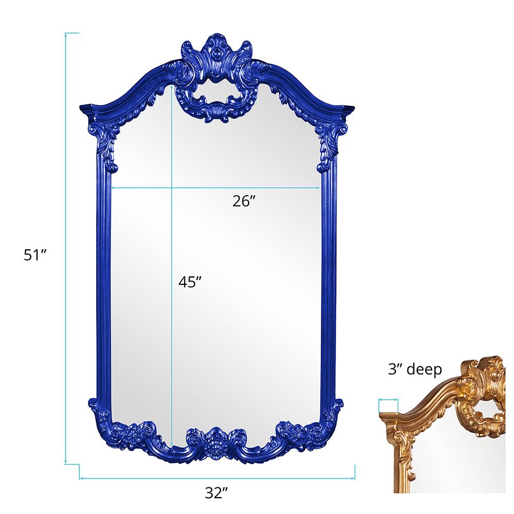 Howard Elliott Collection Roman Mirror - Glossy Royal Blue Mirrors Howard Elliott Collection   