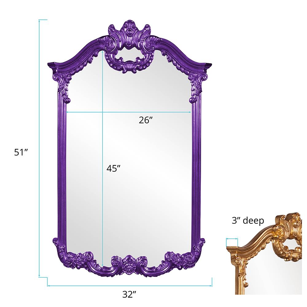 Howard Elliott Collection Roman Mirror - Glossy Royal Purple Mirrors Howard Elliott Collection   