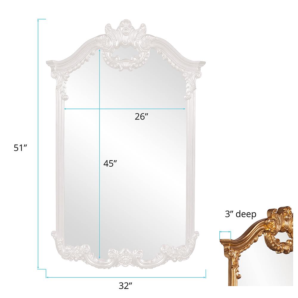 Howard Elliott Collection Roman Mirror - Glossy White Mirrors Howard Elliott Collection   