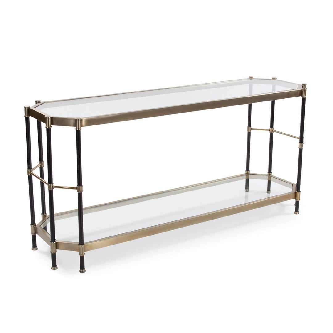 Howard Elliott Collection Graham Brushed Brass Console Table Console Tables Howard Elliott Collection   