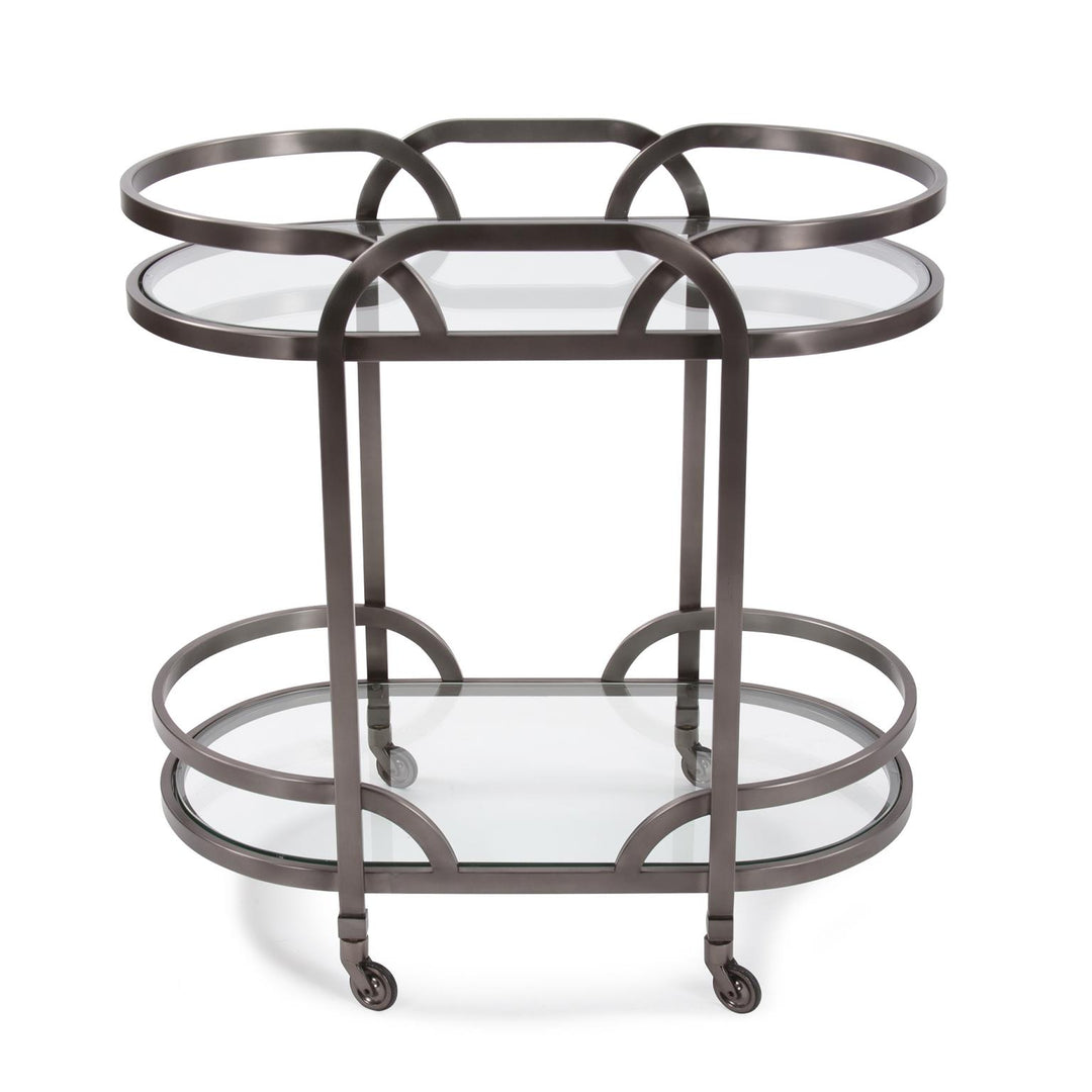 Howard Elliott Collection Black Nickel Stainless Steel Bar Cart Bar Furniture Howard Elliott Collection   