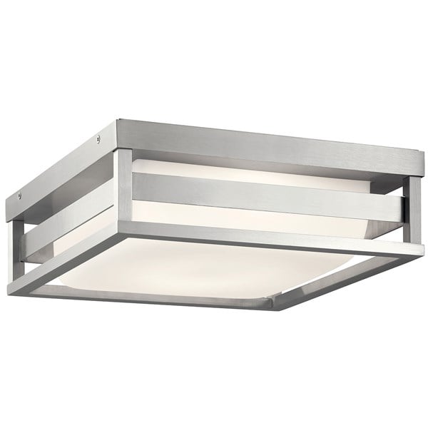 Kichler Ryler  Outdoor Flush & Semi Flush Mt Outdoor l Wall Kichler Brushed Aluminum 12x4.25 