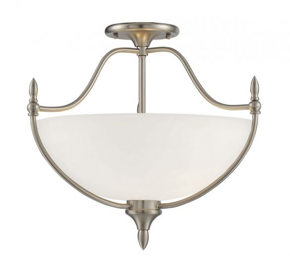 Essentials Herndon Semi-Flush Ceiling Semi Flush Mounts Savoy House Satin Nickel 3 