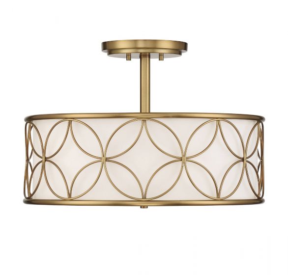 Essentials Reid Semi-Flush Ceiling Semi Flush Mounts Savoy House Warm Brass 4 