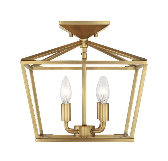 Essentials Townsend Semi-Flush Ceiling Semi Flush Mounts Savoy House Warm Brass 4 