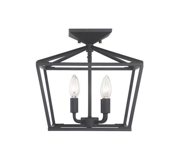 Essentials Townsend Semi-Flush Ceiling Semi Flush Mounts Savoy House Matte Black 4 