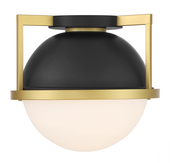 Savoy House Carlysle Flush Mount Ceiling Flush Mounts Savoy House Matte Black with Warm Brass 1 