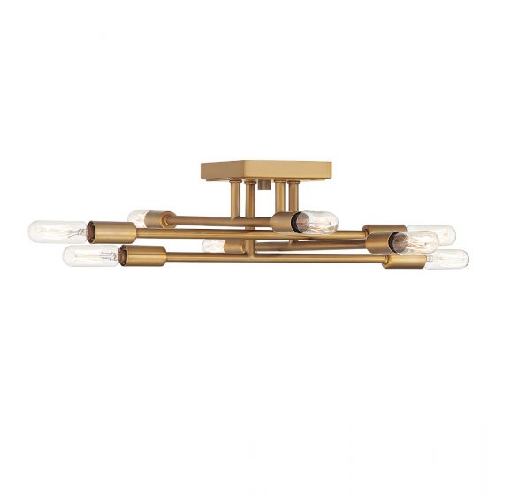 Savoy House Lyrique Semi-Flush Ceiling Semi Flush Mounts Savoy House Warm Brass 8 