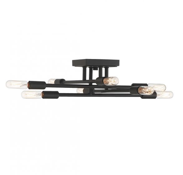 Savoy House Lyrique Semi-Flush Ceiling Semi Flush Mounts Savoy House Matte Black 8 