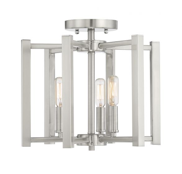 Essentials Benson Semi-Flush Ceiling Semi Flush Mounts Savoy House Satin Nickel 3 