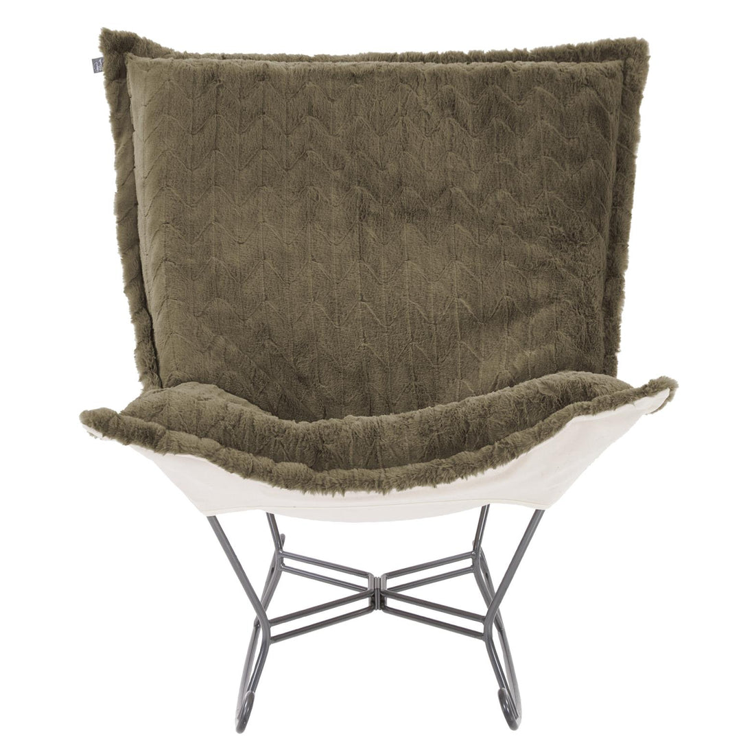 Howard Elliott Collection Scroll Puff Rocker Angora Moss