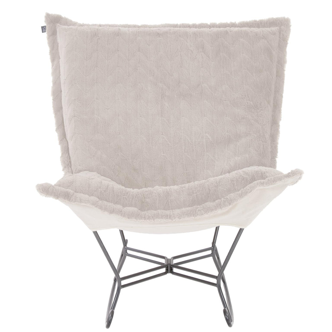 Howard Elliott Collection Scroll Puff Rocker Angora Natural  Howard Elliott Collection   