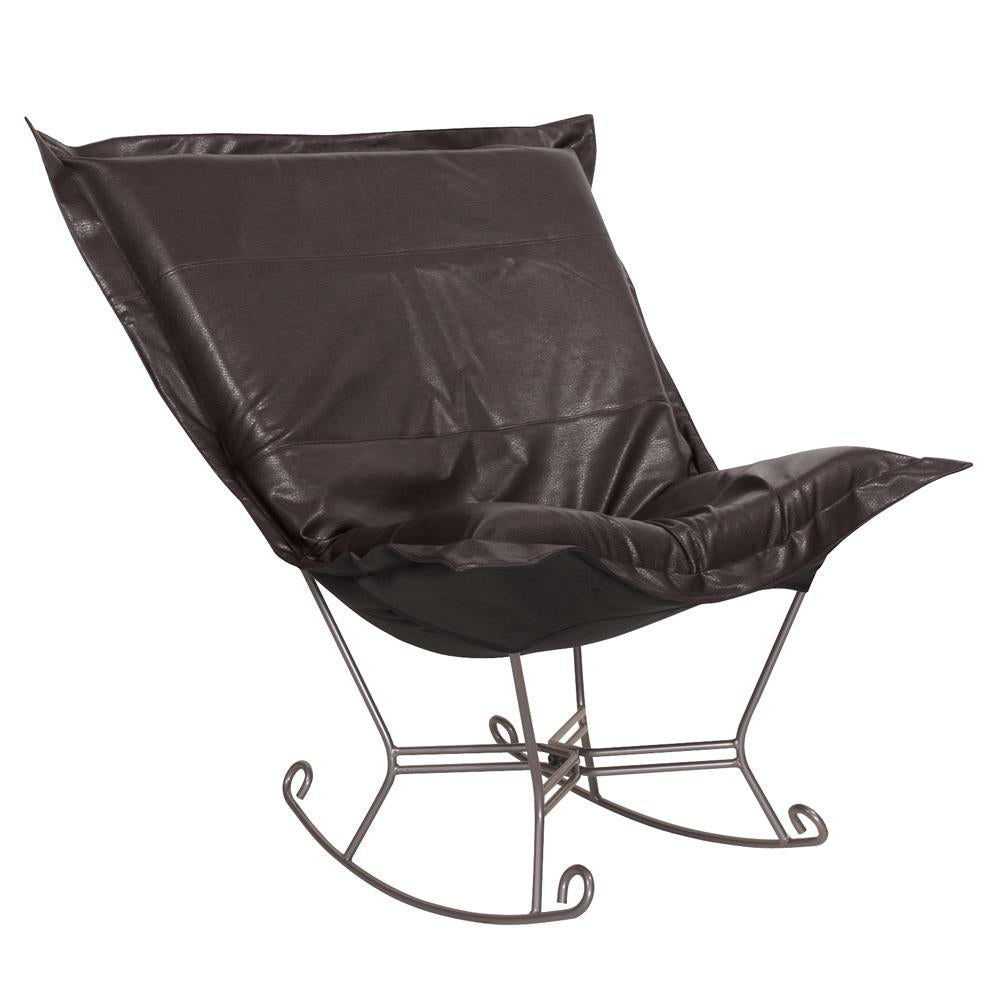 Howard Elliott Collection Scroll Puff Rocker Avanti Black Titanium Frame  Howard Elliott Collection   