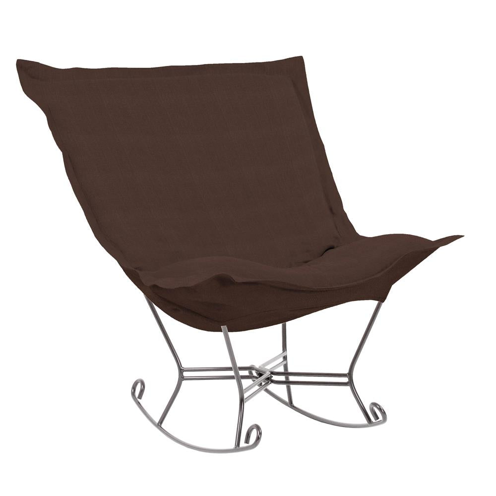 Howard Elliott Collection Scroll Puff Rocker Sterling Chocolate Titanium Frame  Howard Elliott Collection   