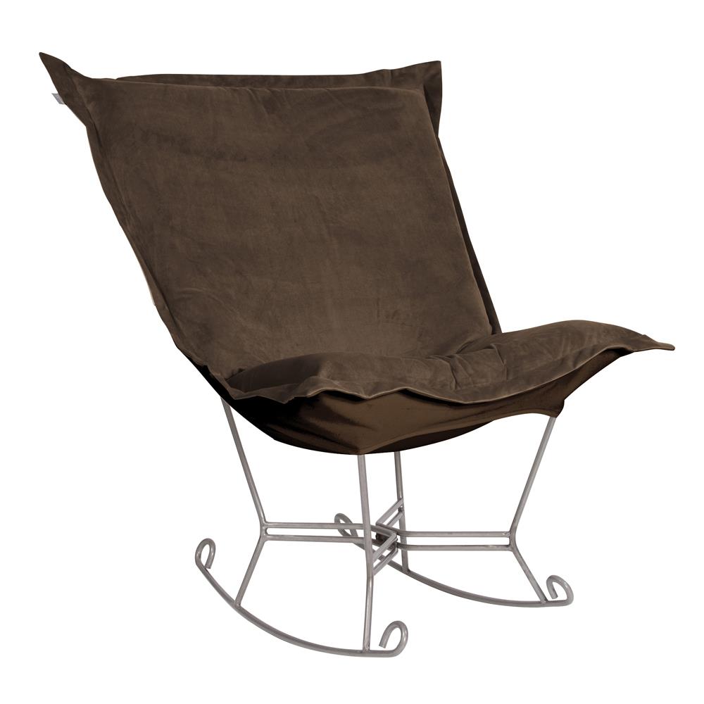 Howard Elliott Collection Scroll Puff Rocker Bella Chocolate Titanium Frame  Howard Elliott Collection   