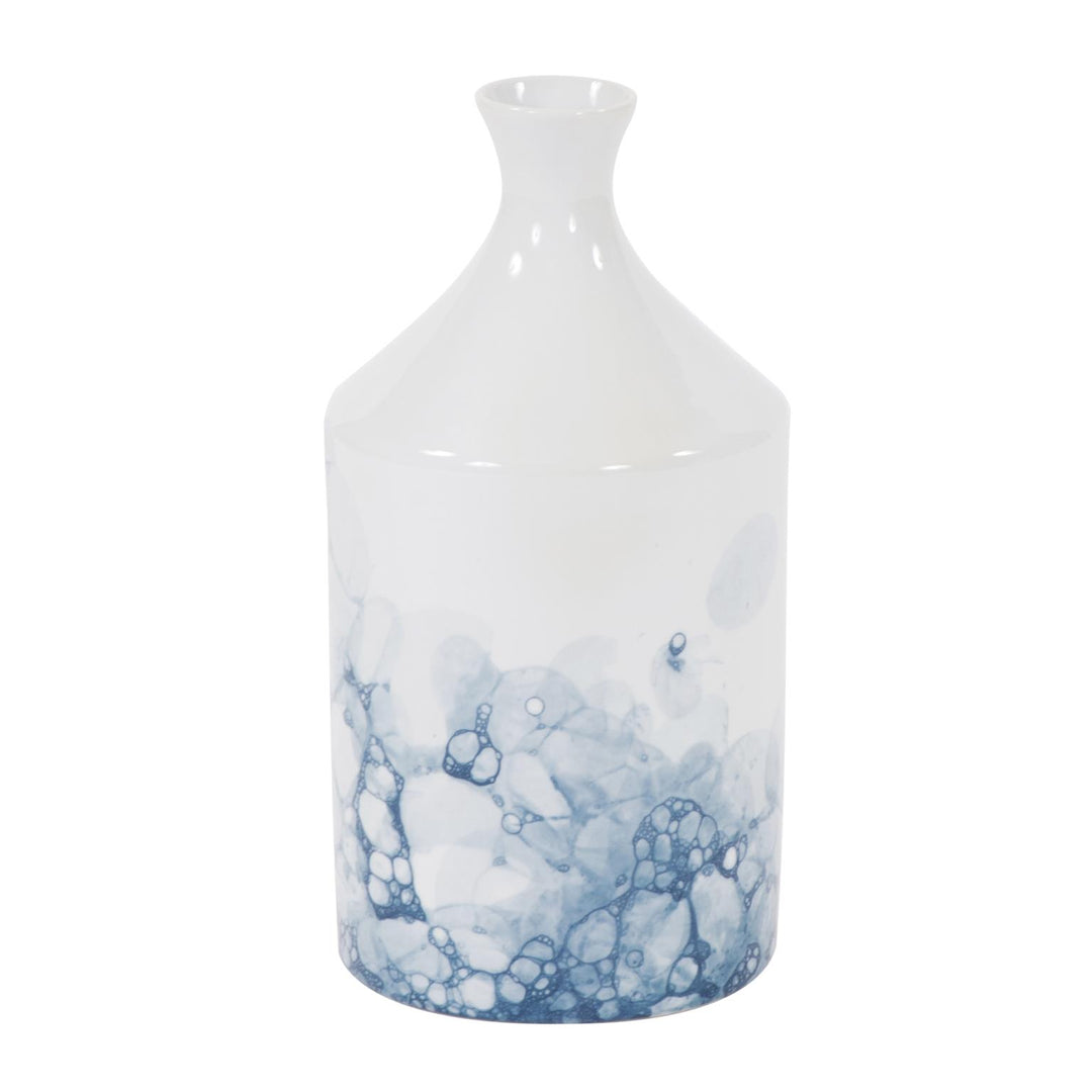 Howard Elliott Collection Blue and White Porcelain Bottle Vase, Large