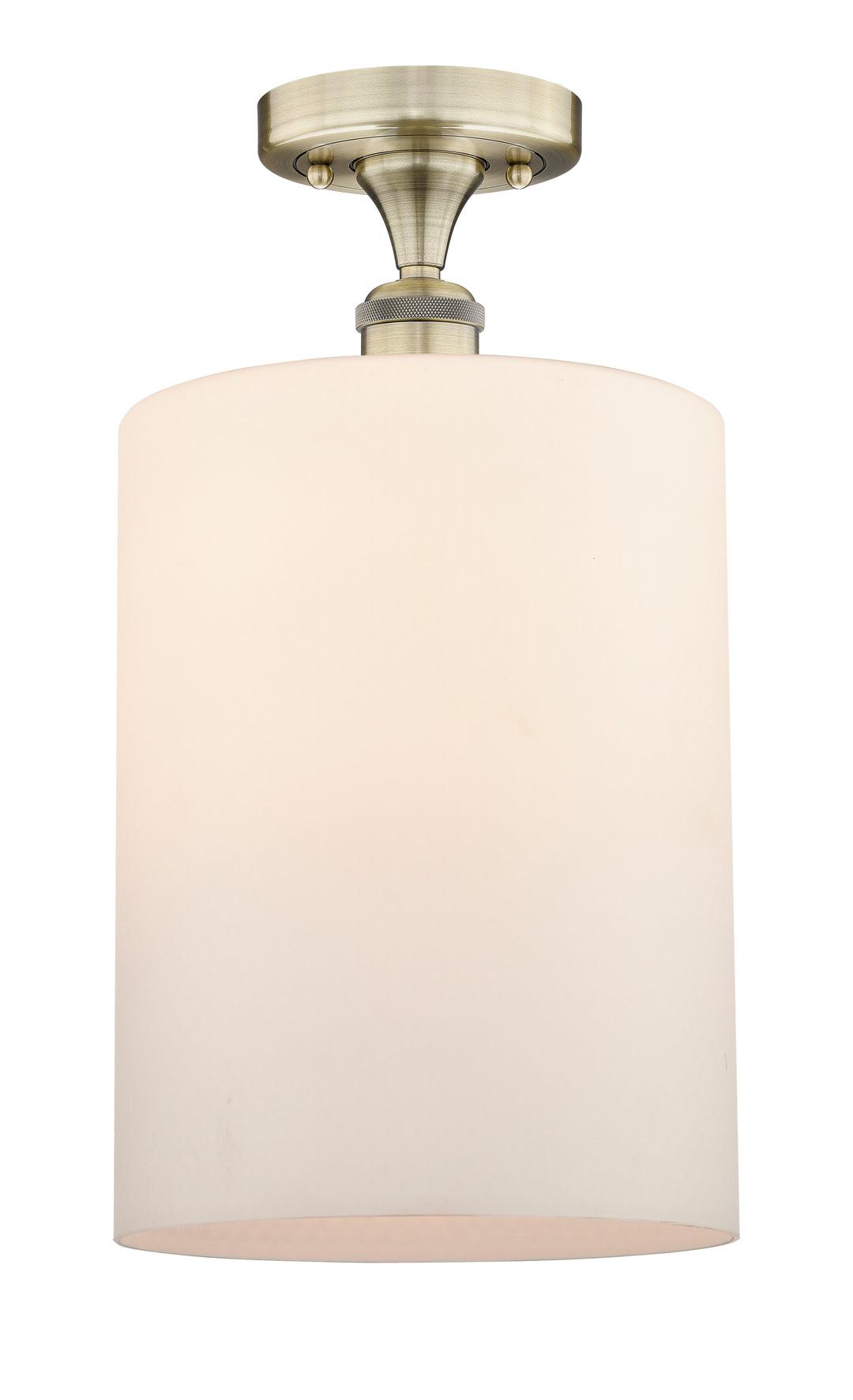 Innovations Lighting Cobbleskill 9" Semi-Flush Mount - Antique Brass Ceiling Semi Flush Mounts Innovations Lighting Matte White ; Glass Type: White; Water  