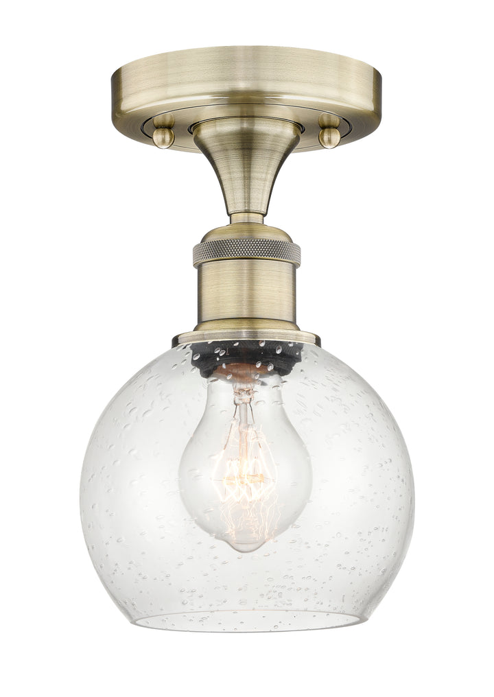 Innovations Lighting Athens 6" Semi-Flush Mount - Antique Brass Ceiling Semi Flush Mounts Innovations Lighting Seedy ; Glass Type: Seeded  