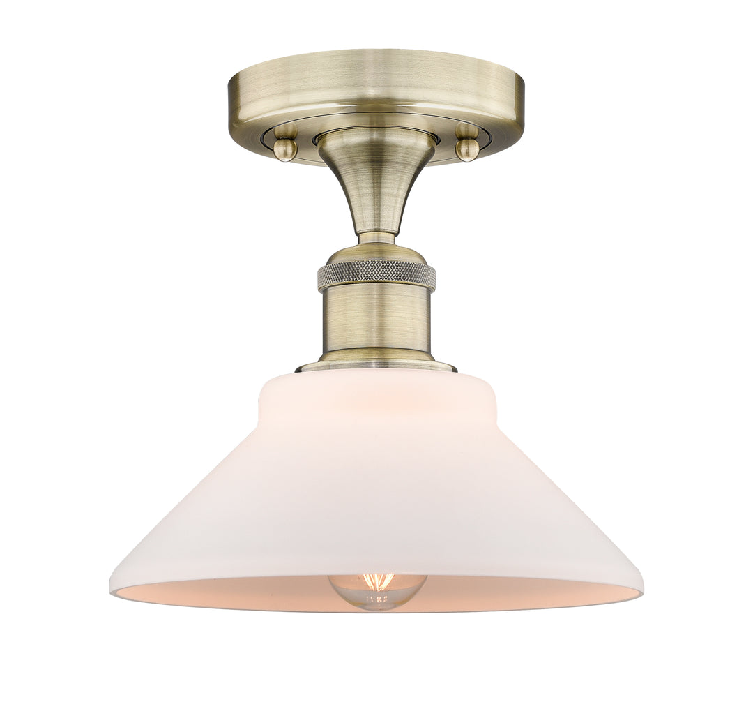 Innovations Lighting Orwell 9" Flush Mount - Antique Brass Ceiling Flush Mounts Innovations Lighting Matte White ; Glass Type: White  