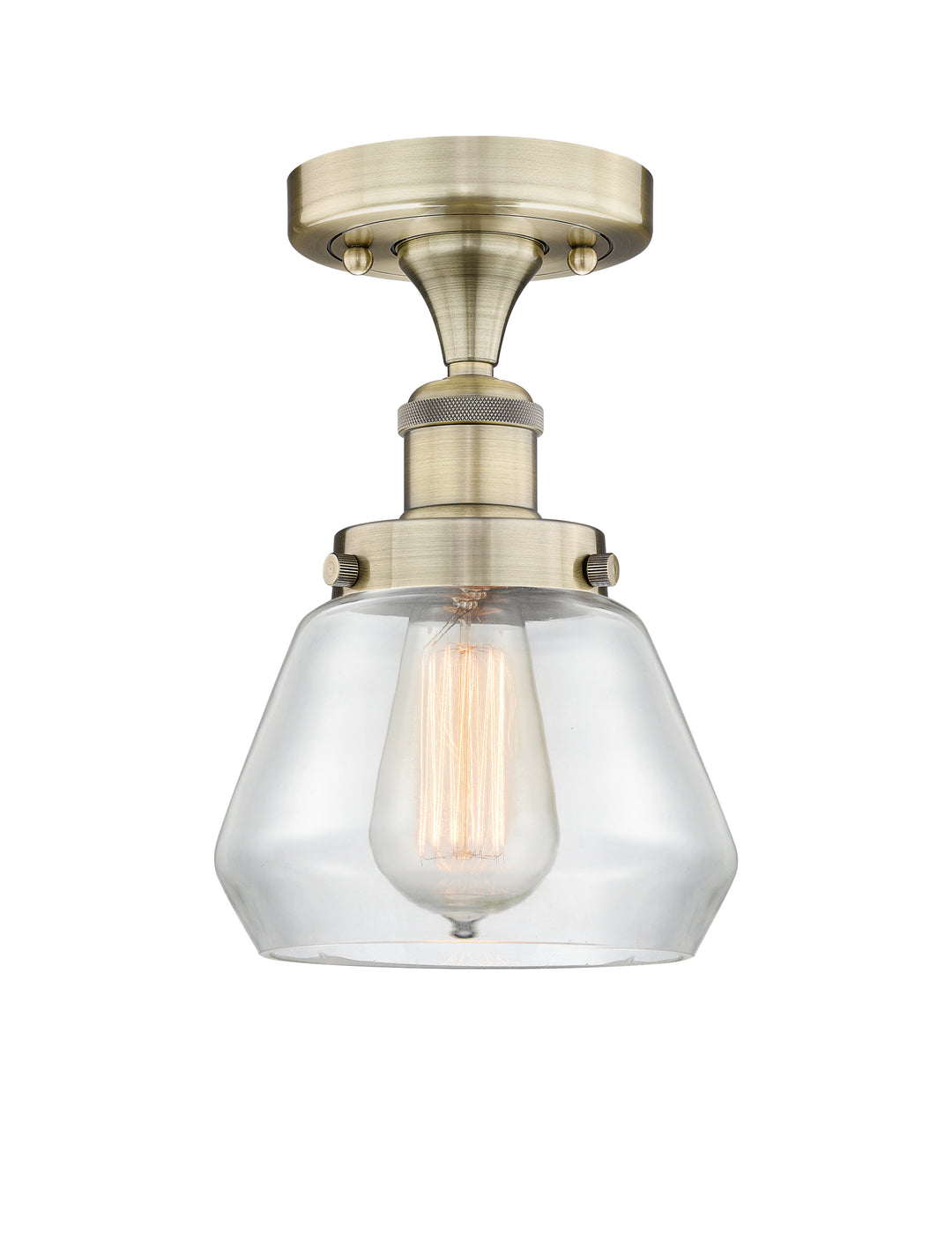 Innovations Lighting Fulton 7" Semi-Flush Mount - Antique Brass