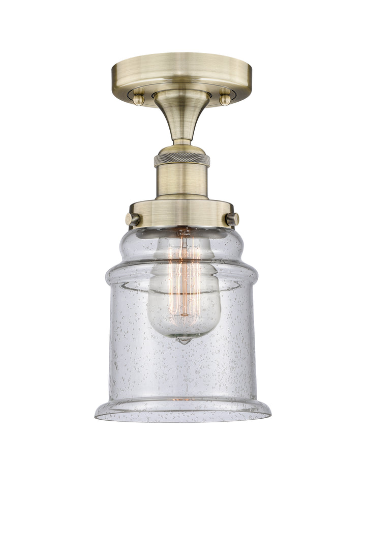 Innovations Lighting Canton 6" Semi-Flush Mount - Antique Brass Ceiling Semi Flush Mounts Innovations Lighting Seedy ; Glass Type: Seeded  