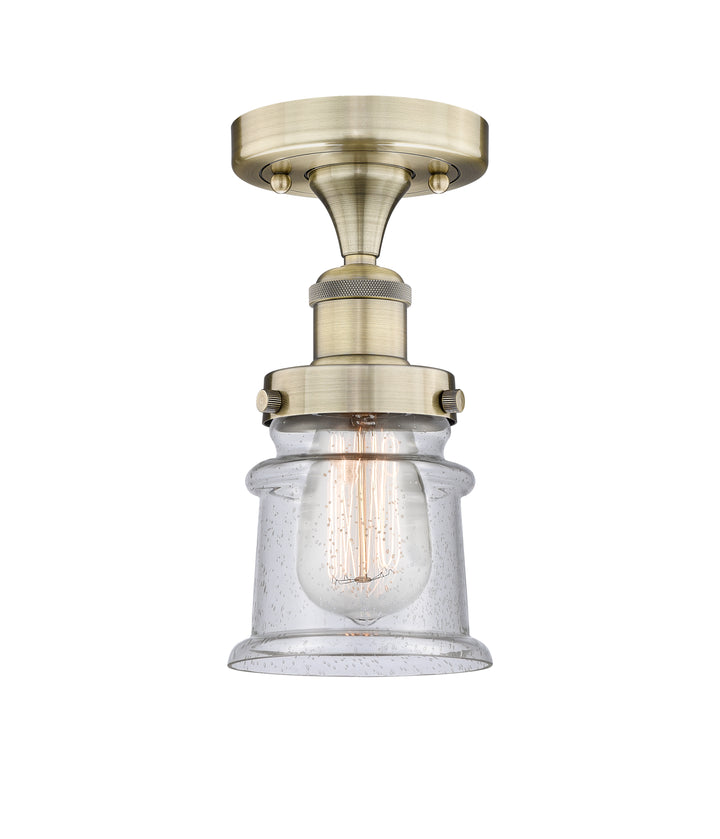 Innovations Lighting Canton 5" Semi-Flush Mount - Antique Brass Ceiling Semi Flush Mounts Innovations Lighting Seedy ; Glass Type: Seeded  