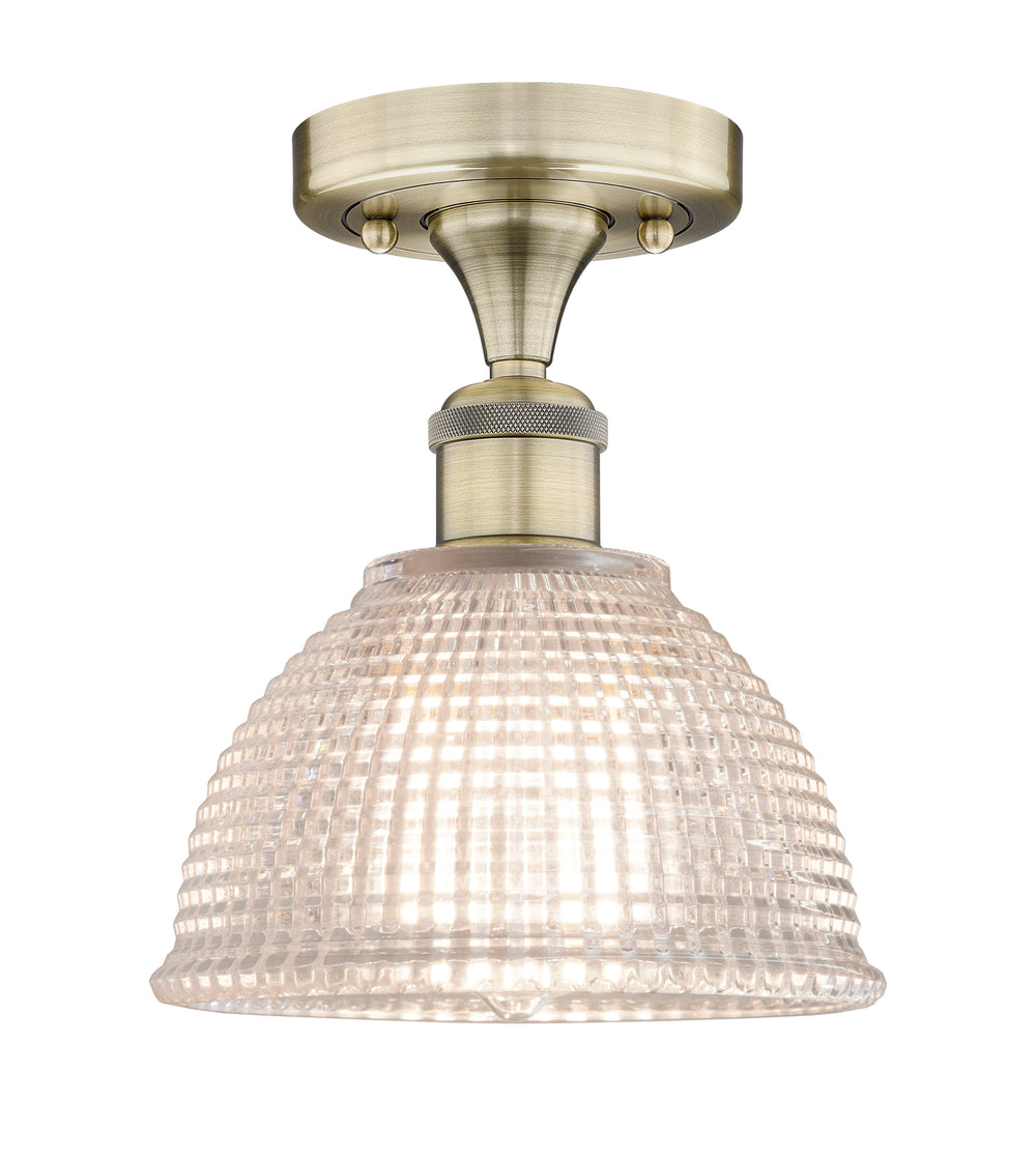 Innovations Lighting Arietta 8" Flush Mount - Antique Brass Ceiling Flush Mounts Innovations Lighting Clear ; Glass Type: Transparent  