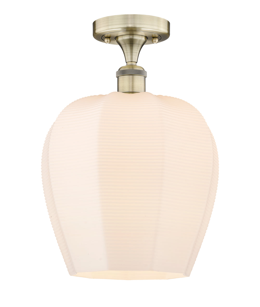 Innovations Lighting Norfolk 12" Semi-Flush Mount - Antique Brass Ceiling Semi Flush Mounts Innovations Lighting Matte White ; Glass Type: Frosted  