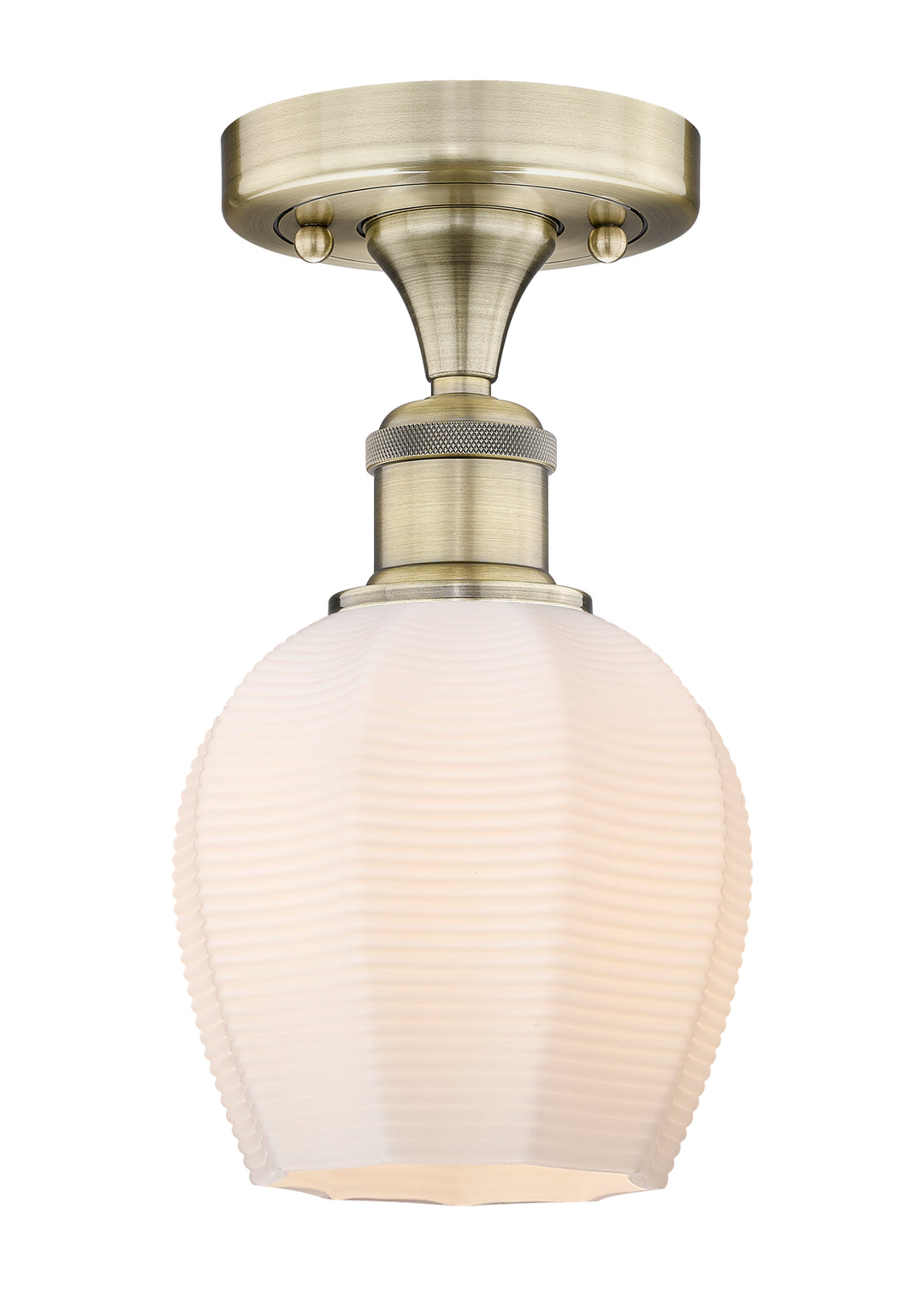 Innovations Lighting Norfolk 6" Semi-Flush Mount - Antique Brass Ceiling Semi Flush Mounts Innovations Lighting Matte White ; Glass Type: Frosted  