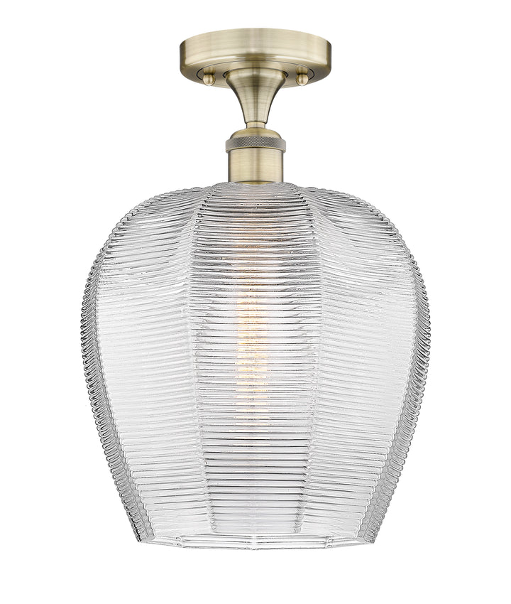 Innovations Lighting Norfolk 12" Semi-Flush Mount - Antique Brass Ceiling Semi Flush Mounts Innovations Lighting Clear ; Glass Type: Transparent  