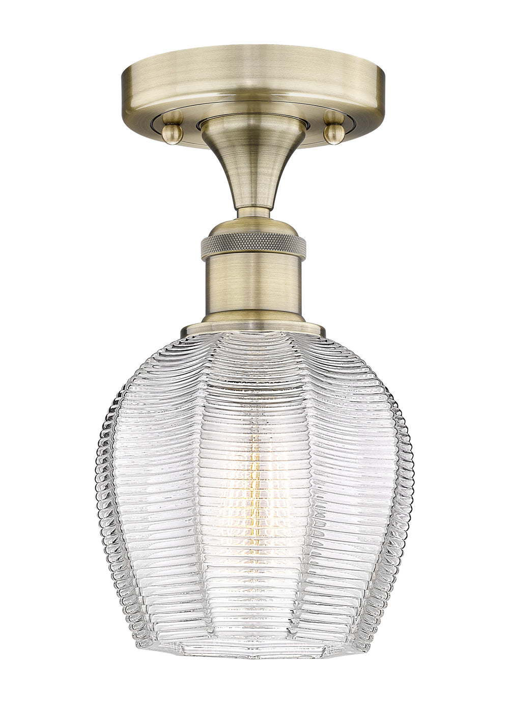 Innovations Lighting Norfolk 6" Semi-Flush Mount - Antique Brass Ceiling Semi Flush Mounts Innovations Lighting Clear ; Glass Type: Transparent  