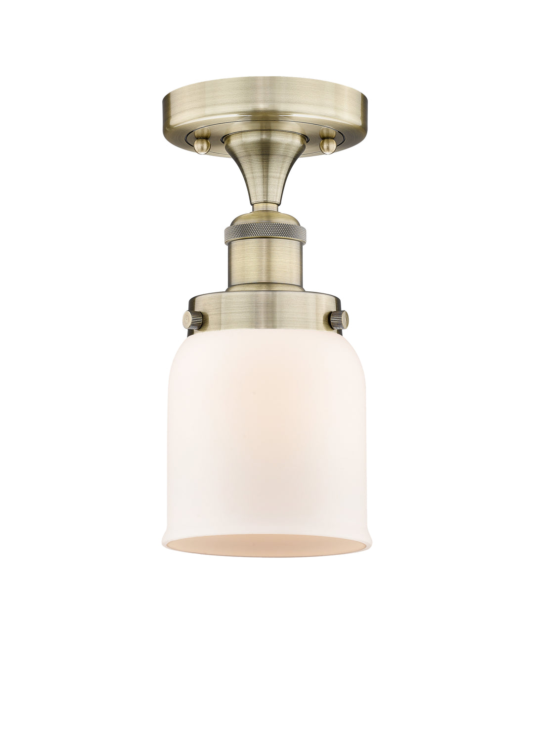 Innovations Lighting Bell 5" Semi-Flush Mount - Antique Brass Ceiling Semi Flush Mounts Innovations Lighting Matte White ; Glass Type: Frosted  