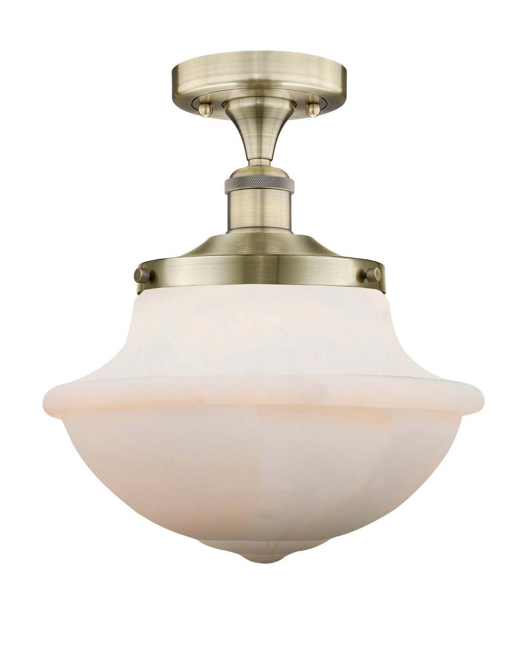 Innovations Lighting Oxford 12" Semi-Flush Mount - Antique Brass Ceiling Semi Flush Mounts Innovations Lighting Matte White ; Glass Type: Frosted  